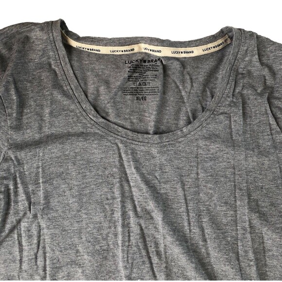 Lucky Brand Women’s Long Sleeve T-Shirt Heather Gray Tag Size XL - Picture 9 of 10